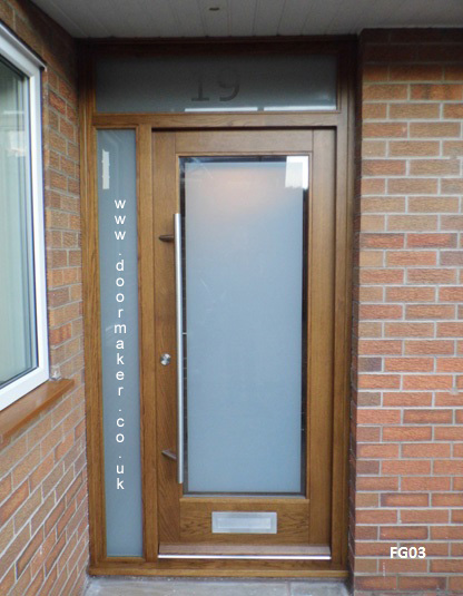 oak fully glazed door and frame with sidelight and toplight