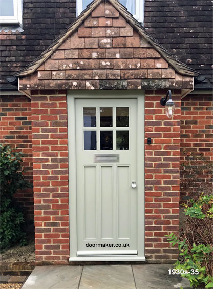 1930s style front door and frame farrow and ball french grey