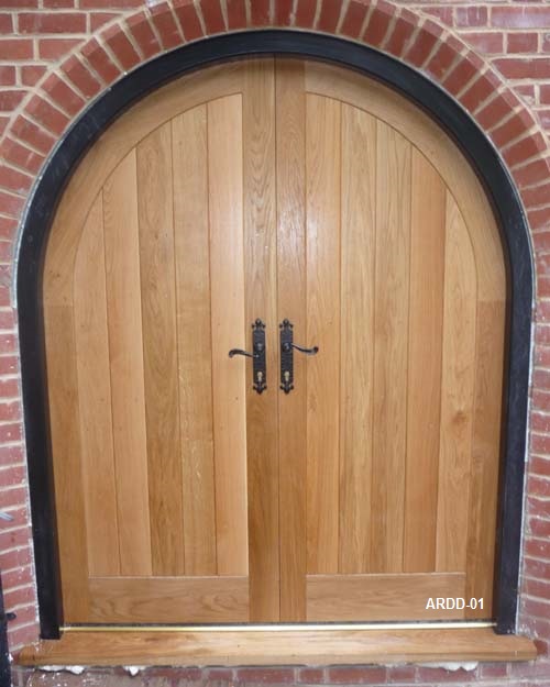 oak arched double doors
