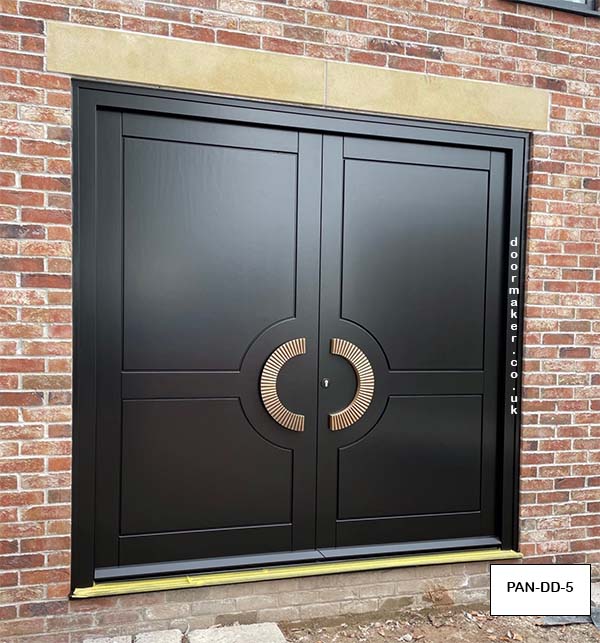 panelled double doors circular panel accoya