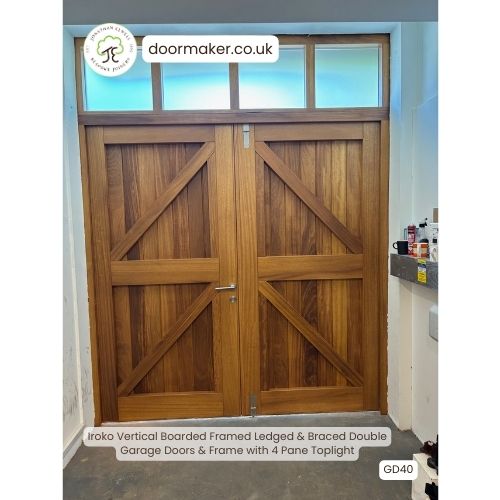 wooden garage doors made from iroko