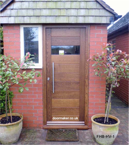 contemporary oak door horizontal vision panel