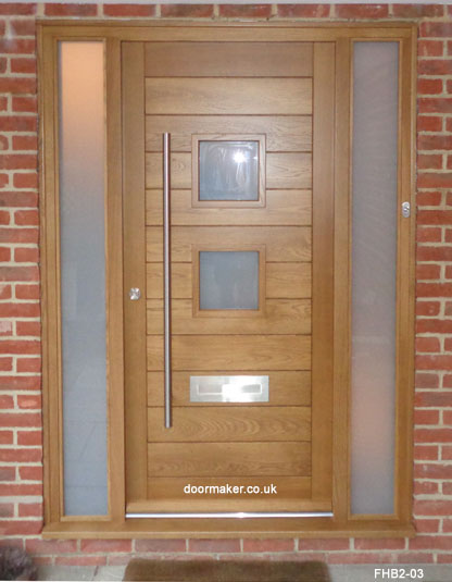 contemporary oak door 2 panes