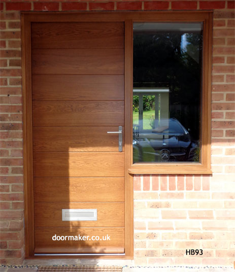 contemporary oak door with side window