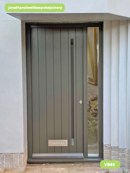 contemporary front door concealed handle RAL 7013