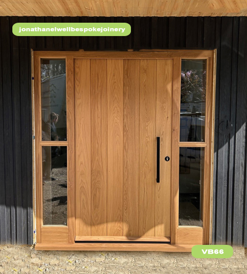contemporary front door natural finish