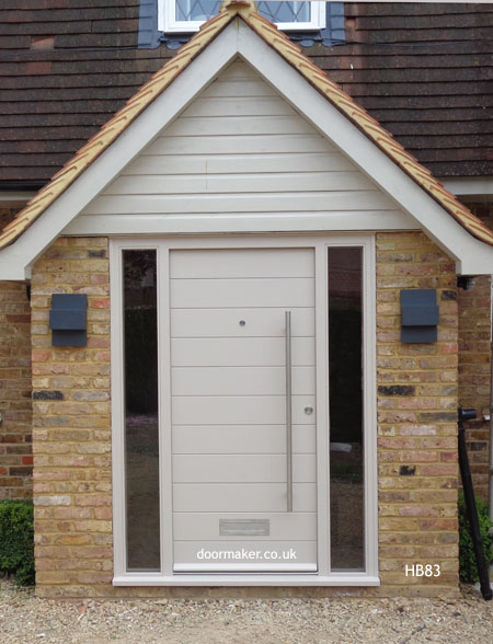contemporary painted door and sidelights