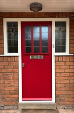 glazed door framed ledged 3 pane