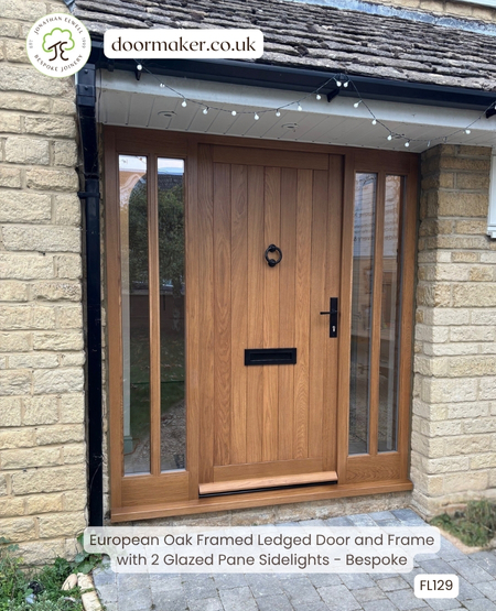 european oak front door and sidelights