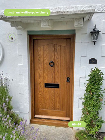 oak cottage door angled head