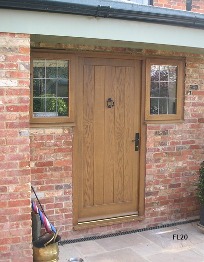 oak cottage door side windows