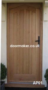 oak panelled angled head door
