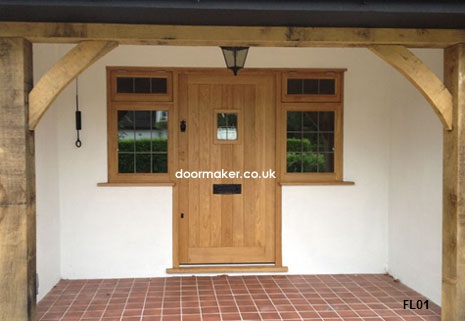 oak door with side windows