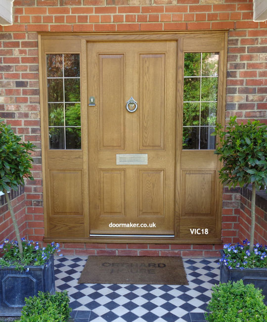 victorian oak front door with sidelights