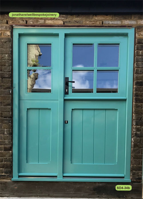 four pane stable door and frame RAL 6027 Light green