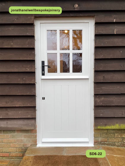 six pane stable door painted white