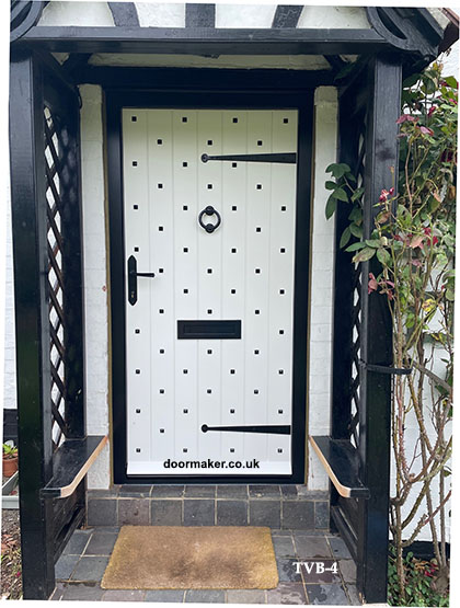 traditional front door vertical boards door studs