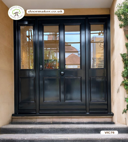 victorian front door and side panels accoya black